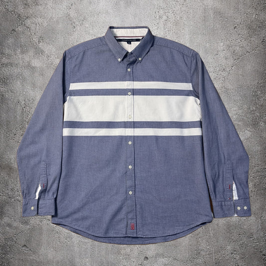 Chemise rayée bleu et blanc Tommy Hilfiger – Taille – XL
