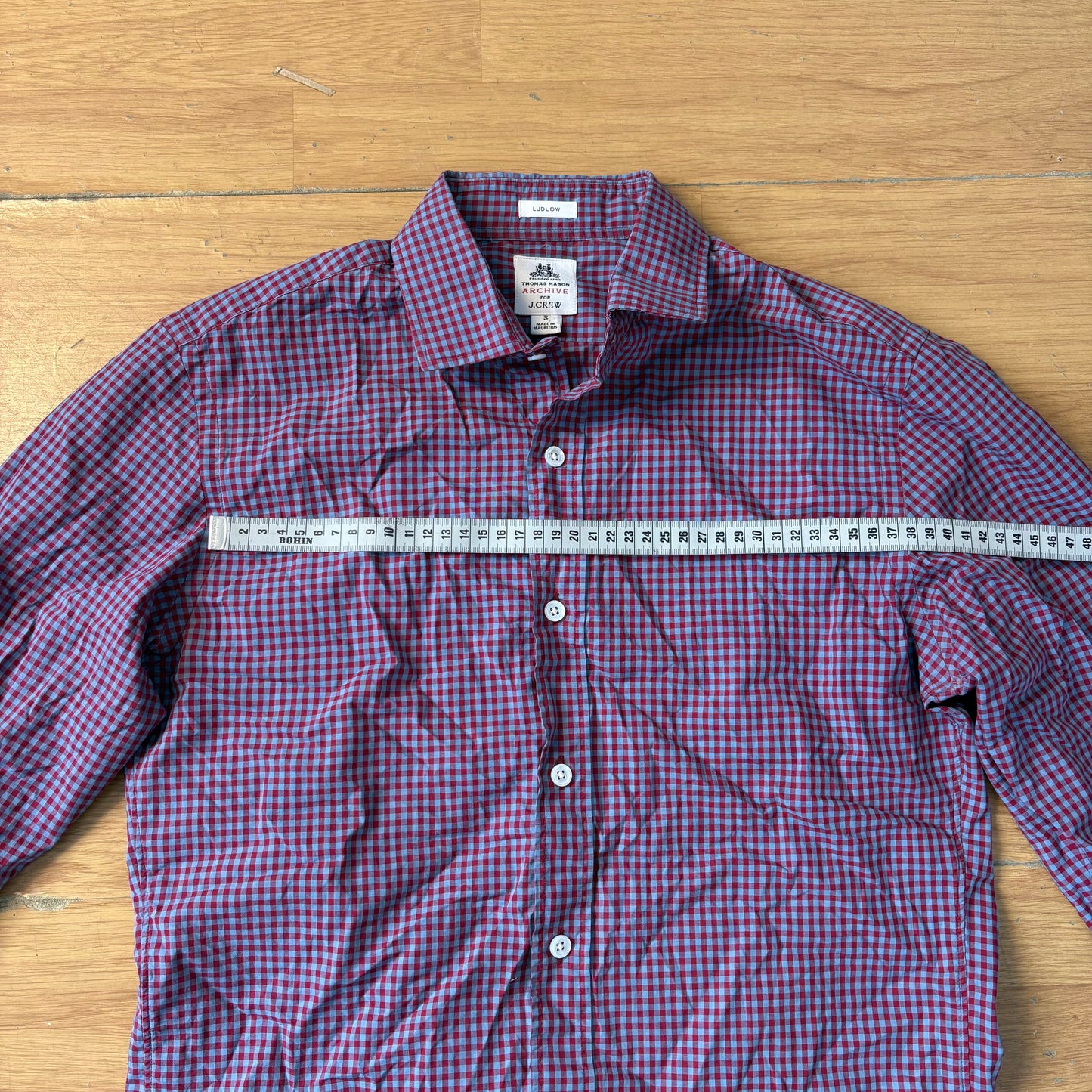 Chemise à carreaux rouge et bleu - Thomas Mason - Taille S