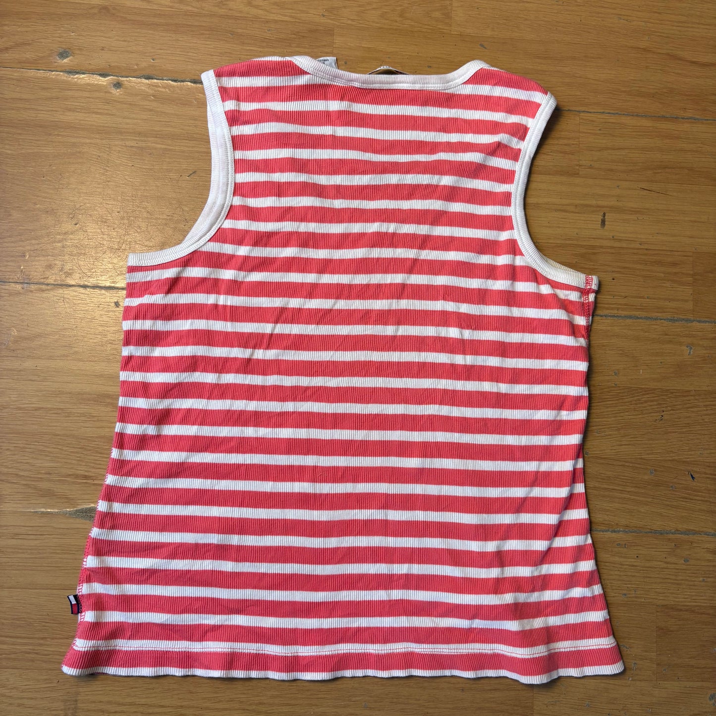 Débardeur rayé rose et blanc - Tommy Hilfiger - Taille L