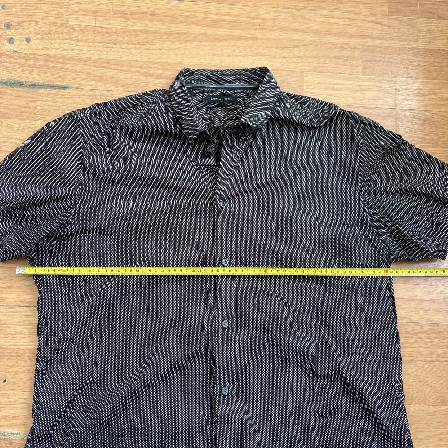 Chemise manches courtes noire et blanche - Banana Republic - Taille XL