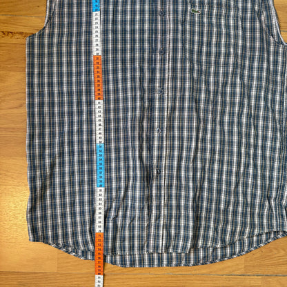 Chemise sans manches Lacoste à carreaux bleu gris – Taille XL