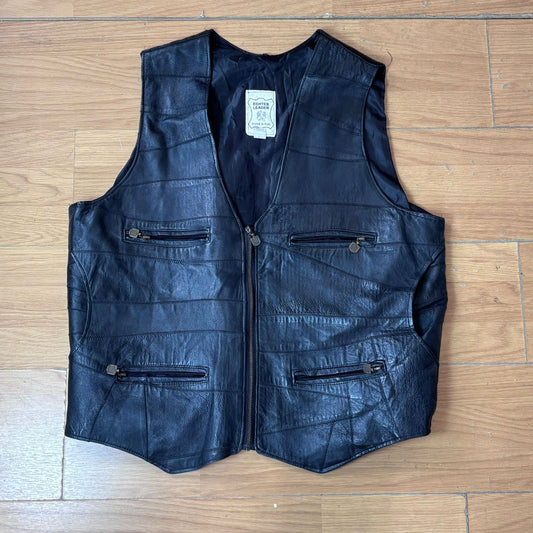 Gilet sans manches en cuir – Taille XL (Echtes Leder)