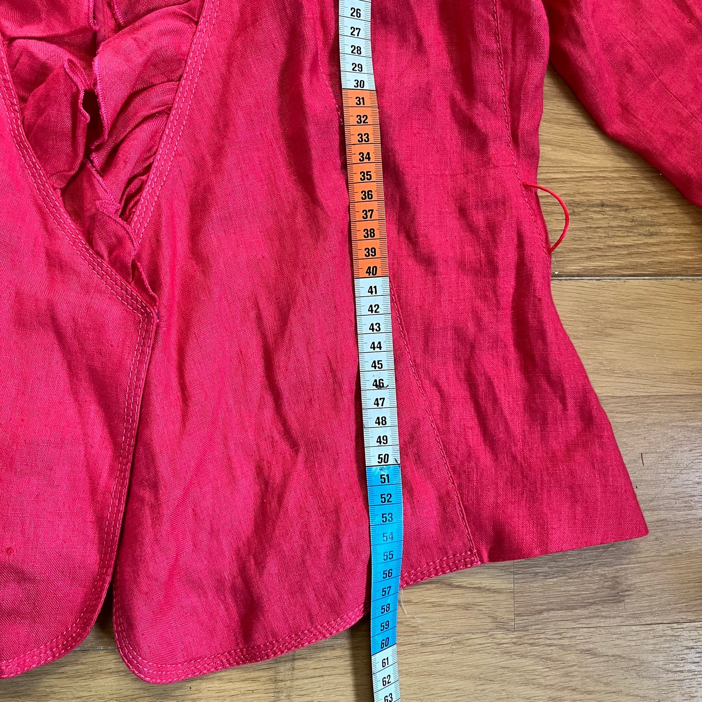 Top cache-cœur Zara rouge avec volants – Taille L