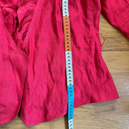 Top cache-cœur Zara rouge avec volants – Taille L