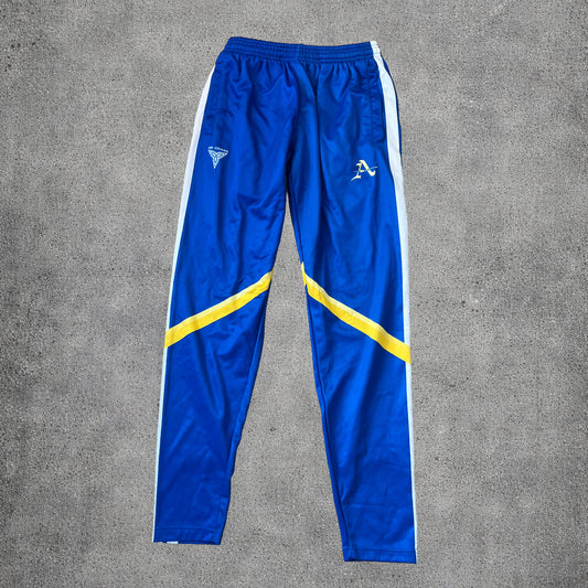 Pantalon de sport bleu avec détails blancs et jaunes - Taille L