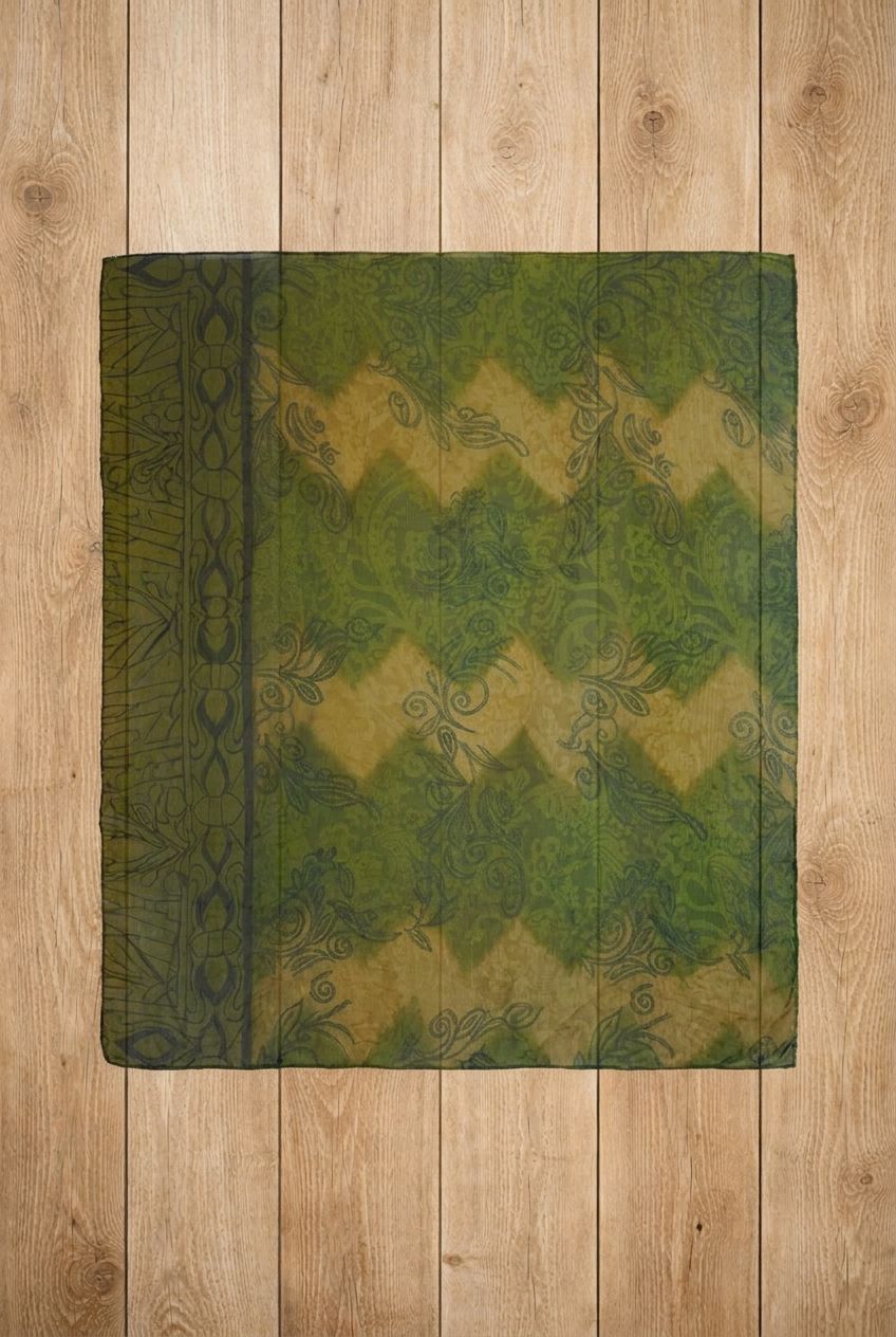 Foulard vert floral – by Béatrice