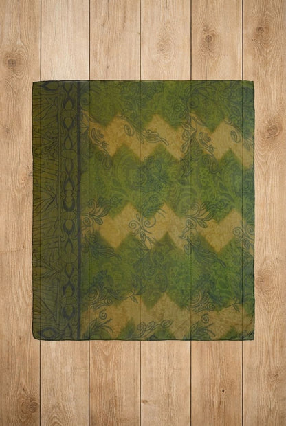 Foulard vert floral – by Béatrice