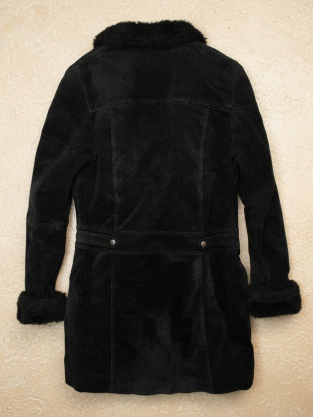 Manteau en cuir noir structuré – BY KER