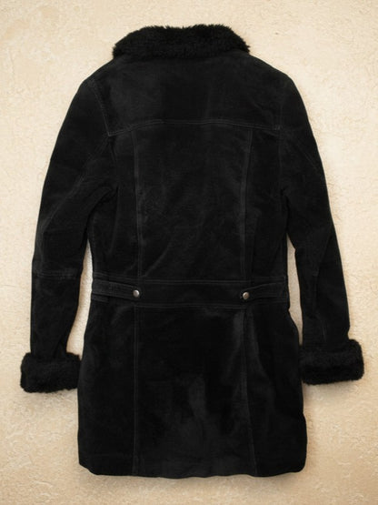 Manteau en cuir noir structuré – BY KER
