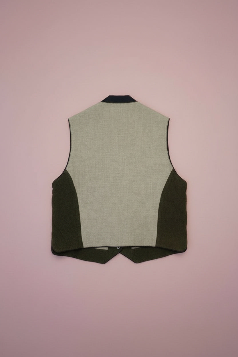 Gilet marron et vert doublé – BY ZAINAB