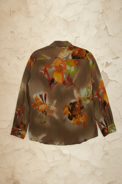 Chemise Brun Floral - Taille L - By CHRIS