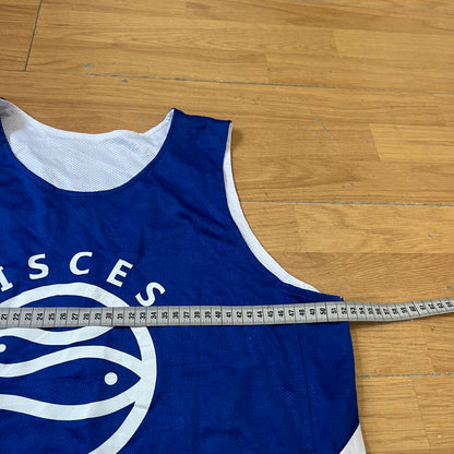 T-shirt basketball bleu et blanc - Pisces - Taille M