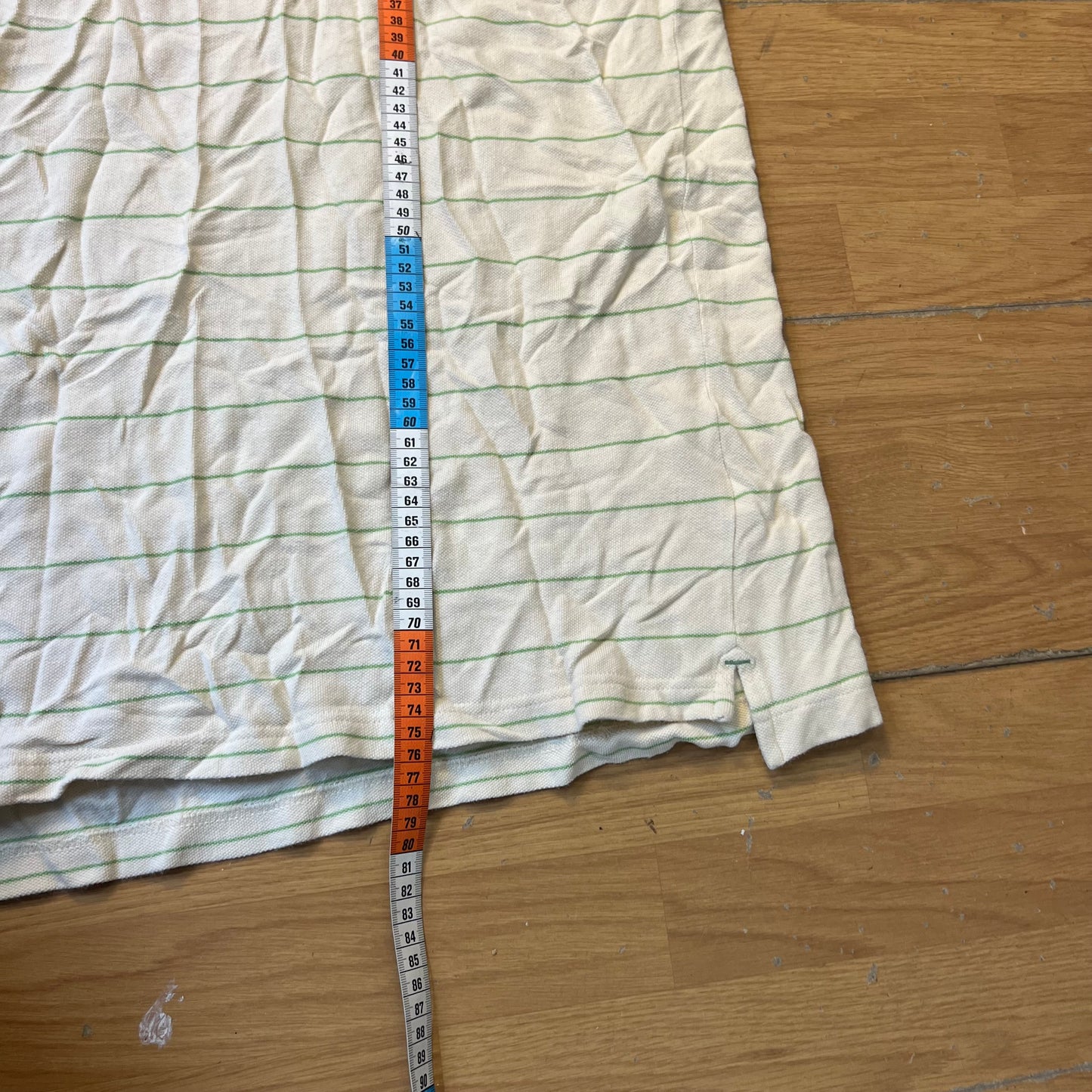 Polo crème à fines rayures vertes - Nautica - Taille XL