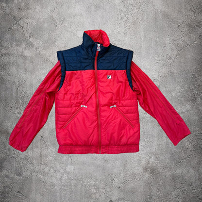 Veste puffer rouge avec manches coupe-vent - Fila - Taille XL/XXL