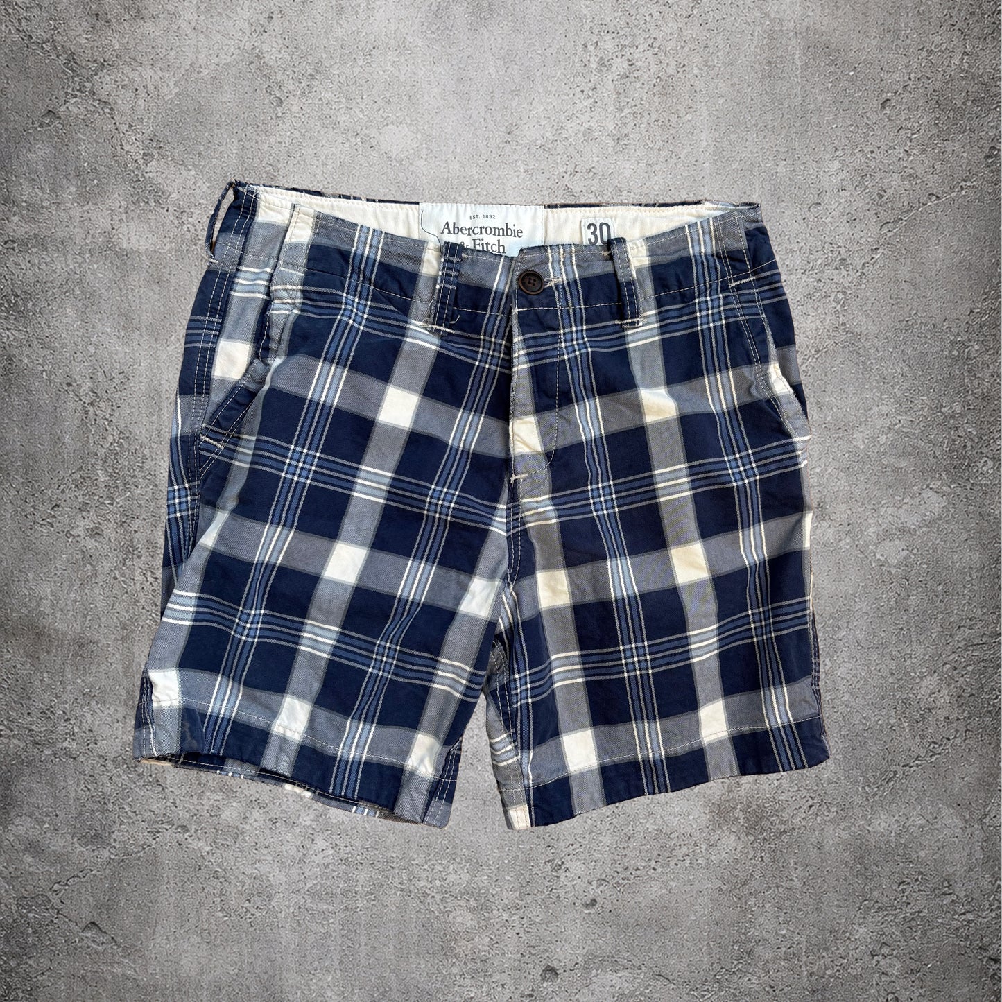 Short à carreaux bleu - Abercrombie & Fitch - Taille w30