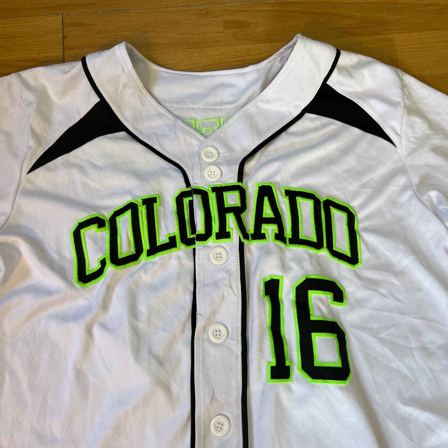 T-shirt baseball blanc Colorado n°16 - Taille XL