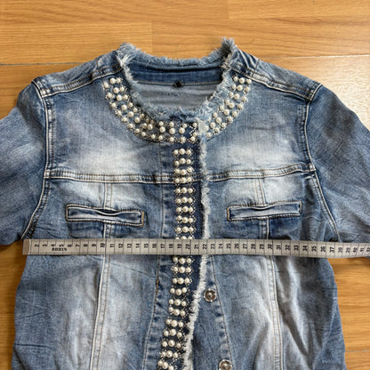 Veste en jean avec perles Y2K - Taille S