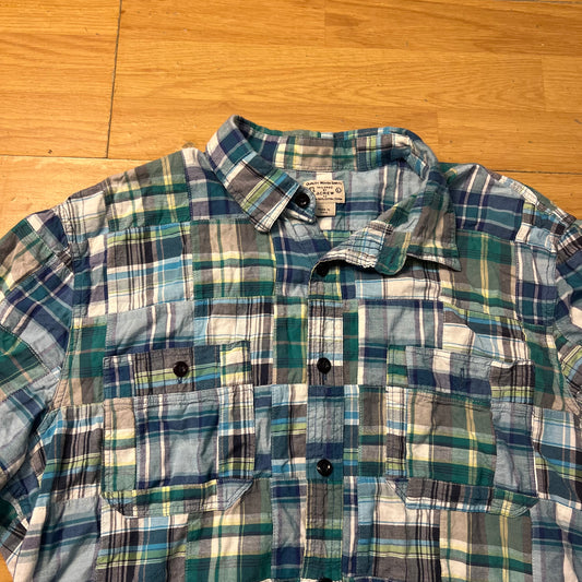 Chemise manches courtes tartan bleue - J.Crew - Taille L
