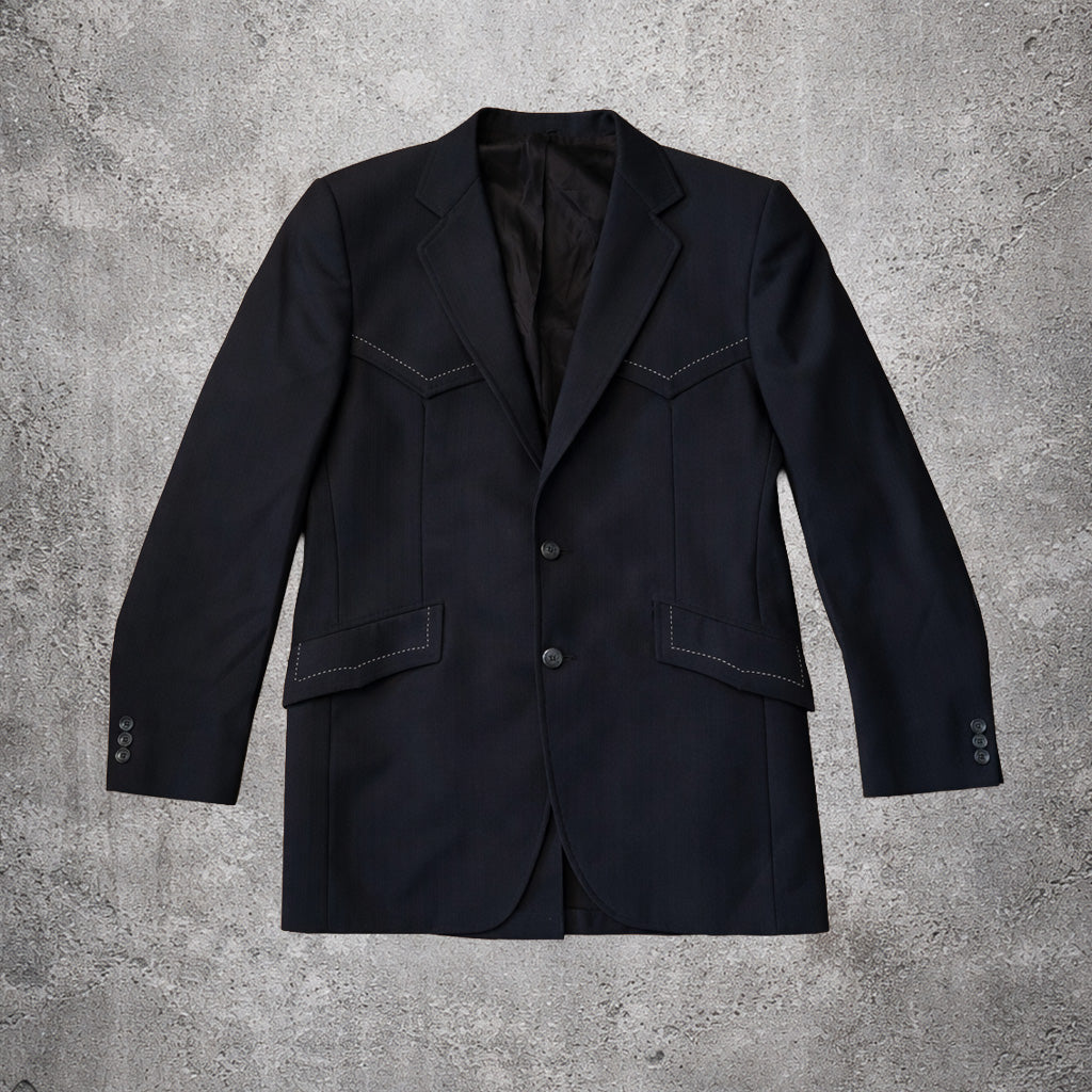 Blazer noir détails de coutures blancs - Montgomery Ward & Company - Taille 40
