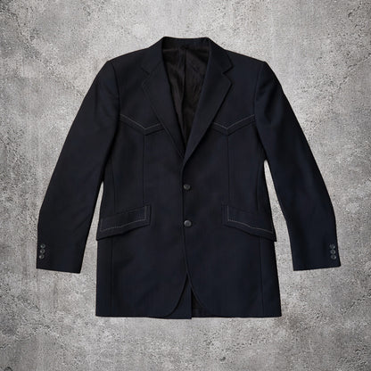 Blazer noir détails de coutures blancs - Montgomery Ward & Company - Taille 40