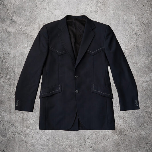 Blazer noir détails de coutures blancs - Montgomery Ward & Company - Taille 40
