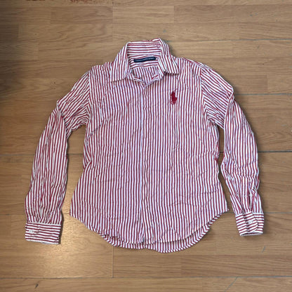 Chemise Ralph Lauren Sport – Rayée blanc & rouge – Taille S
