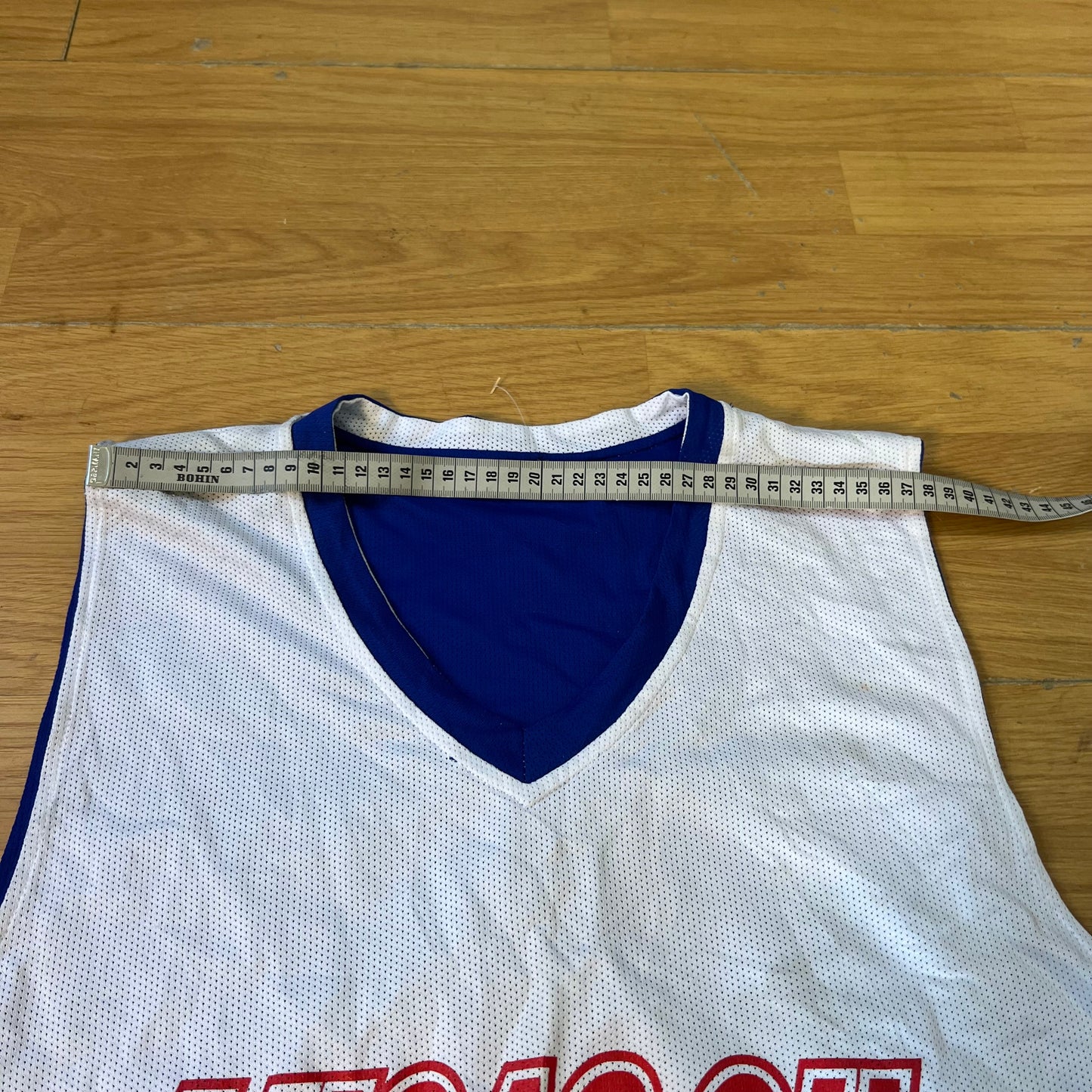T-shirt basketball réversible blanc et bleu - Lucas Oil - Taille XXXL