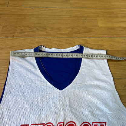 T-shirt basketball réversible blanc et bleu - Lucas Oil - Taille XXXL