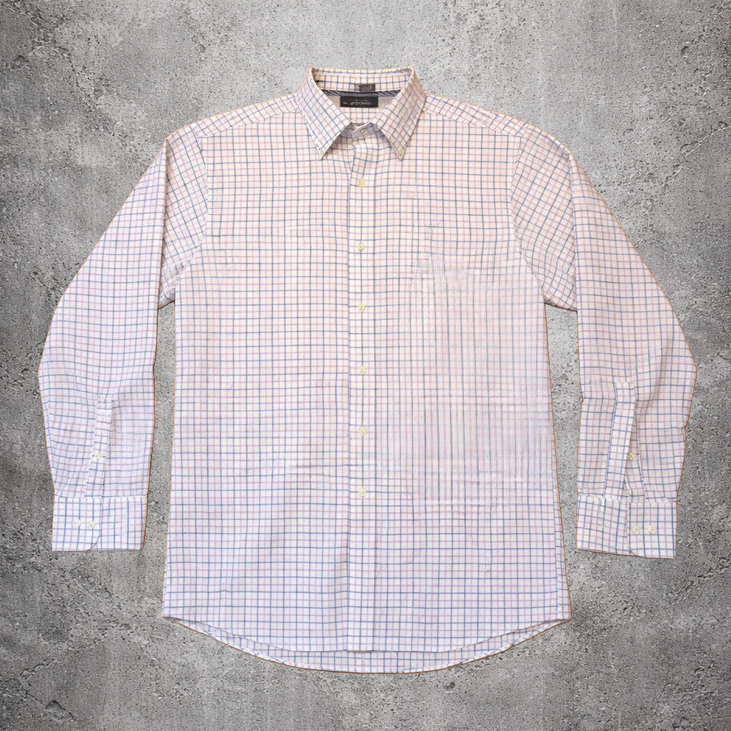 Chemise manches longues violet, blanc et bleu - Izod - Taille 32/33