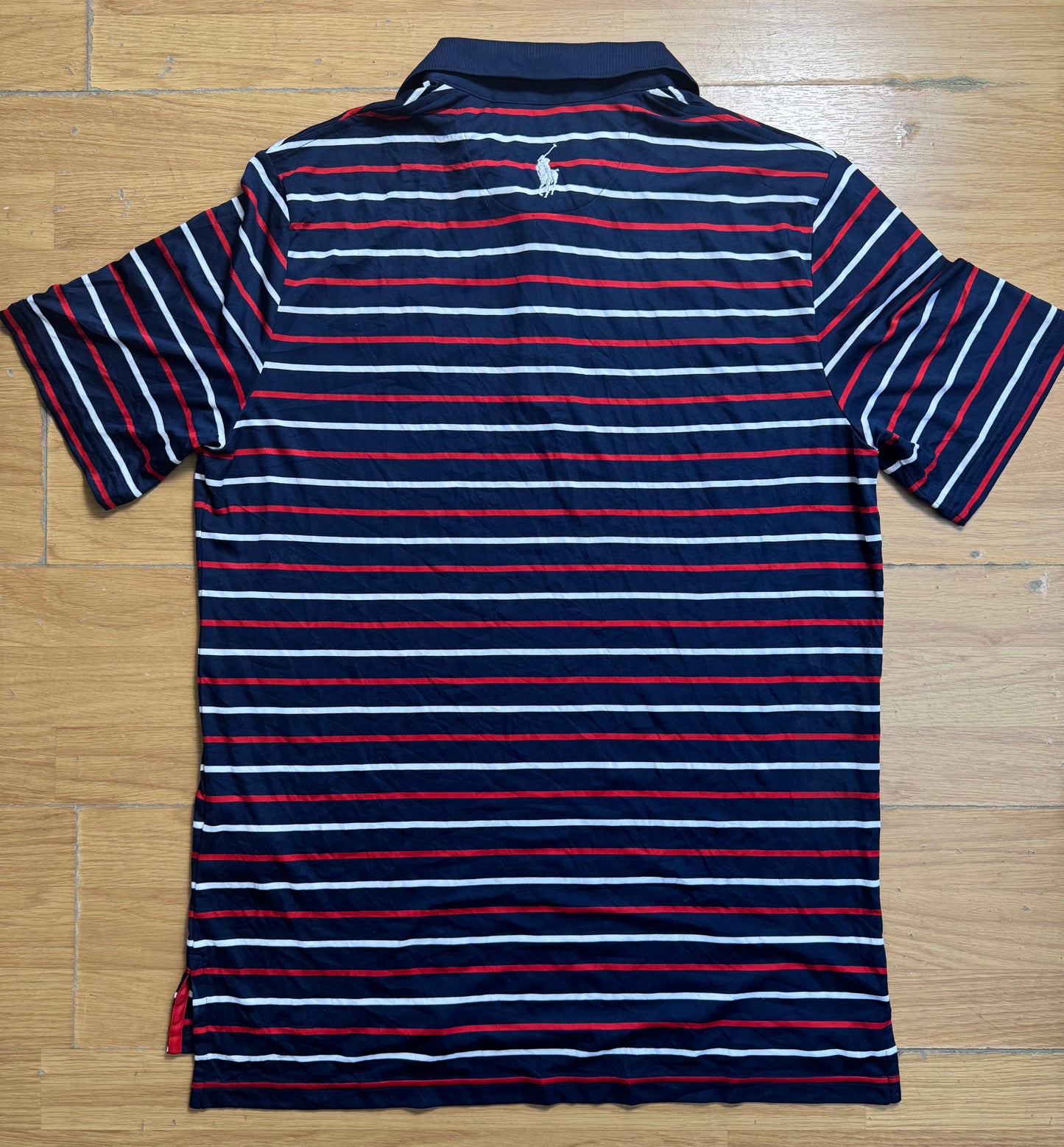 Polo rayé bleu foncé, rouge et blanc - Ralph Lauren - Taille L