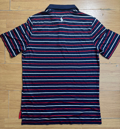 Polo rayé bleu foncé, rouge et blanc - Ralph Lauren - Taille L