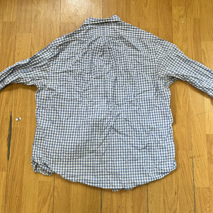 Chemise Ralph Lauren blanche à carreaux bleus – Taille XL