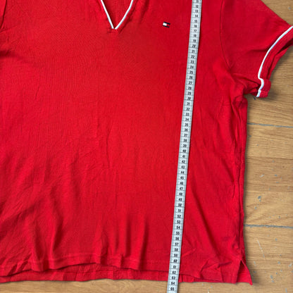 Polo rouge a décolleté - Tommy Hilfiger - Taille XL