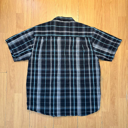 Chemise manches courtes à carreaux noir, bleu et gris - Beverly Hills Polo Club - Taille XL