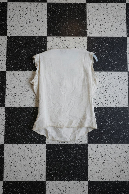 Top blanc chic à perles – BY SARAH LANG