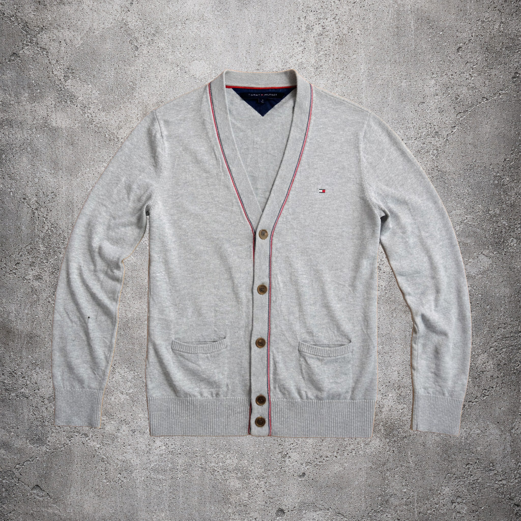 Pull boutonné gris - Tommy Hilfiger - Taille M