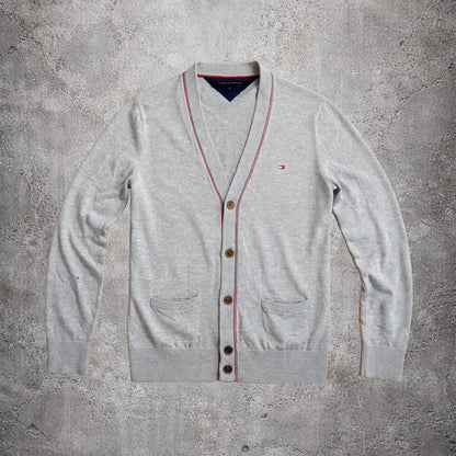 Pull boutonné gris - Tommy Hilfiger - Taille M