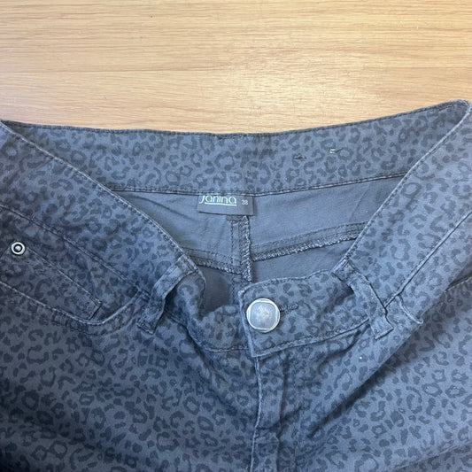 Short en jean imprimé léopard noir et gris - Janina - Taille 38 by SARLOTTE