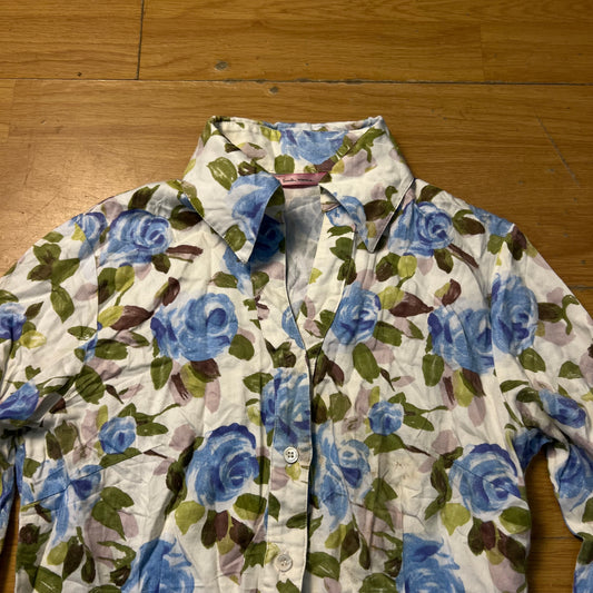 Chemisier fleuri blanc, jaune et bleu - Paul Smith (femme) - Taille S