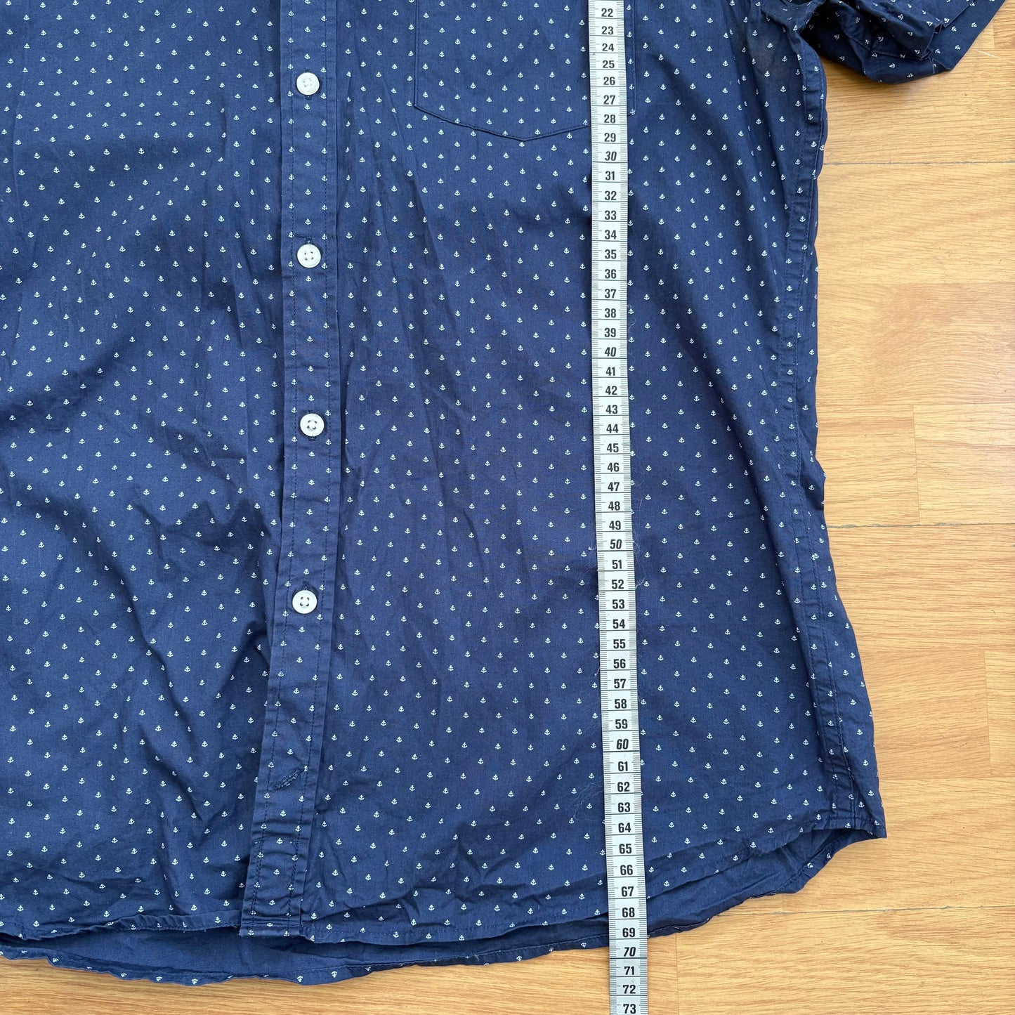 Chemise à manches courtes bleue à motif - Taille L