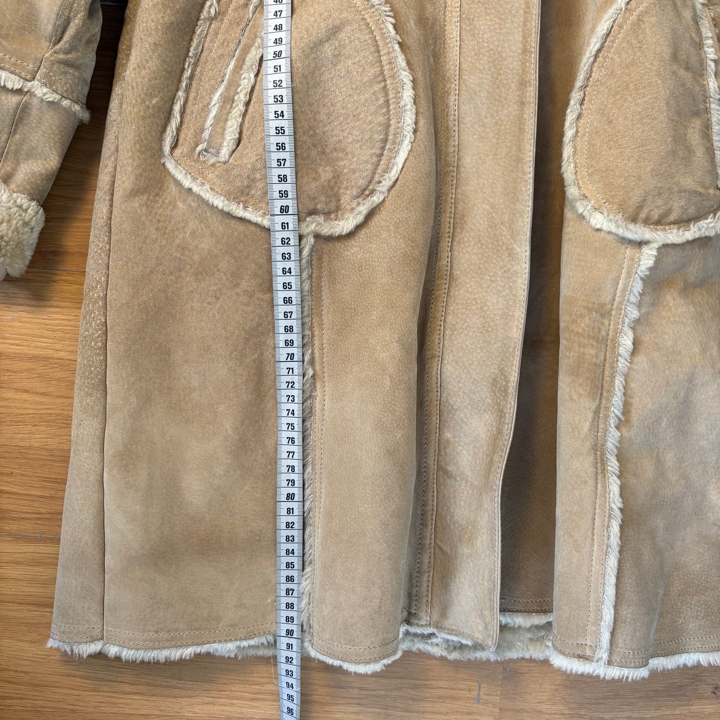 Manteau en cuir retourné beige - C&A - Taille 46
