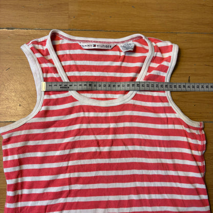Débardeur rayé rose et blanc - Tommy Hilfiger - Taille L