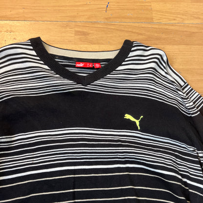 Pull col V noir et blanc - Puma - Taille M