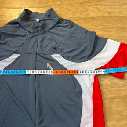 T-shirt de vélo gris, blanc et rouge - Taille L