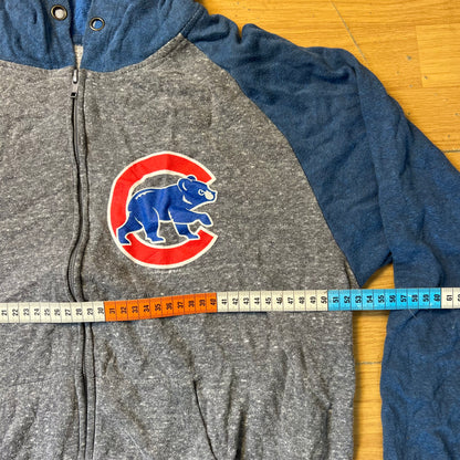 Sweat zippé à capuche gris et bleu - Taille M