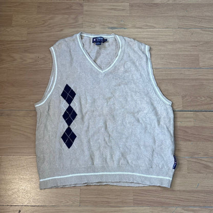Pull col V sans manches CHAPS en maille - Taille XL
