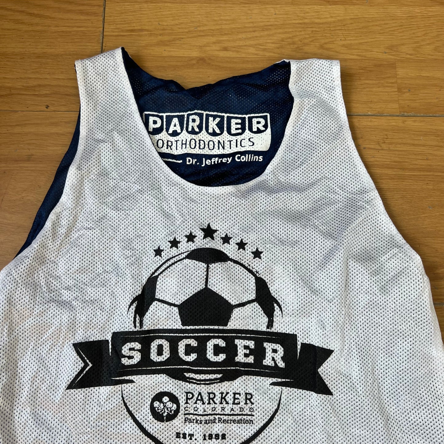 T-shirt football réversible blanc et noir - Taille S
