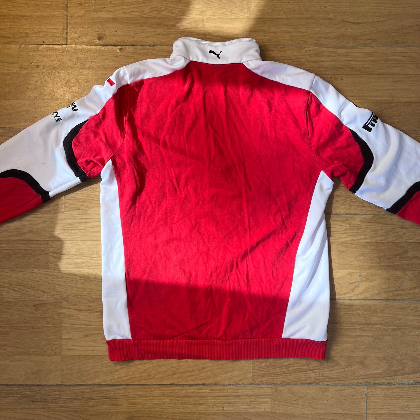 Sweat quarter-zip Ferrari rouge et blanc - Puma - Taille M