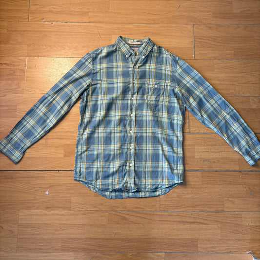 Chemise à carreaux bleu et jaune - L.L. Bean - Taille M