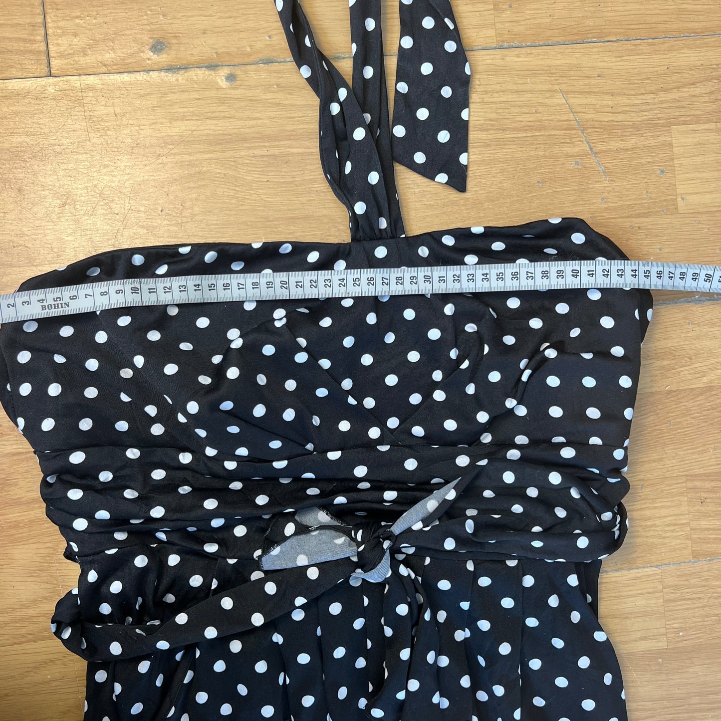 Robe longue à pois noir et blanc - by ZAINAB
